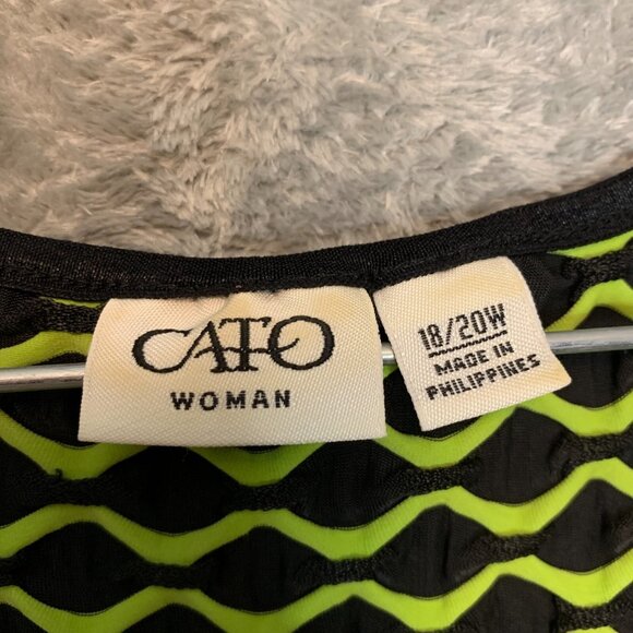 Vtg Cato Women 80s 90s Wacky Popcorn Neon Polka Dot Stretchy Knit Top 18 Plus - Picture 5 of 9